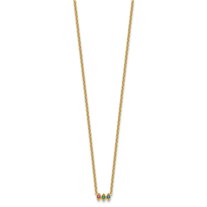 14k 3 Birthstone Mother's Necklace Mounting