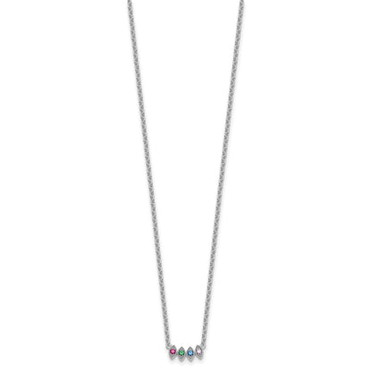 14k White Gold 4 Birthstone Mother's Necklace Mounting