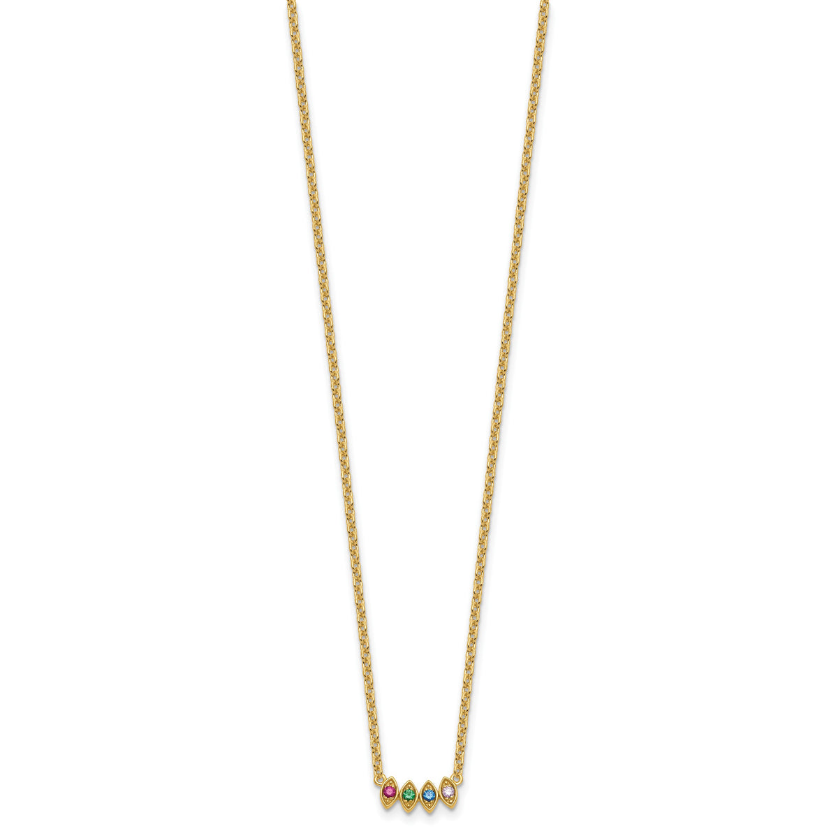 14k 4 Birthstone Mother's Necklace Mounting