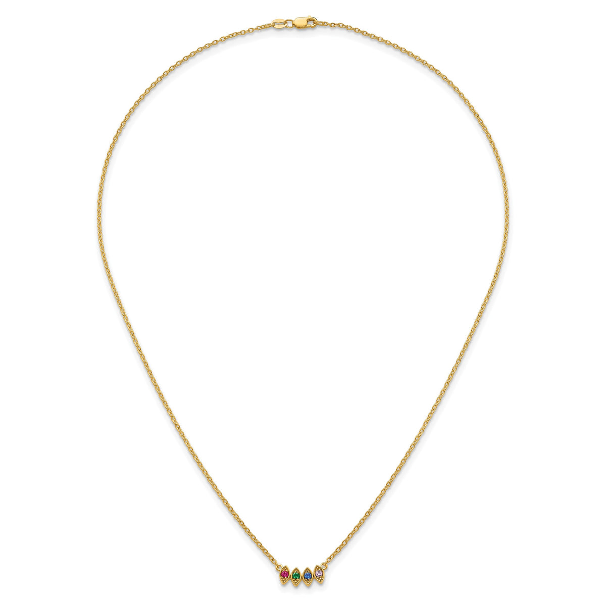 14k 4 Birthstone Mother's Necklace Mounting