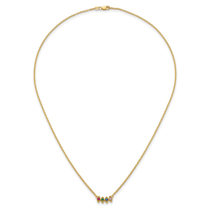 14k 4 Birthstone Mother's Necklace Mounting