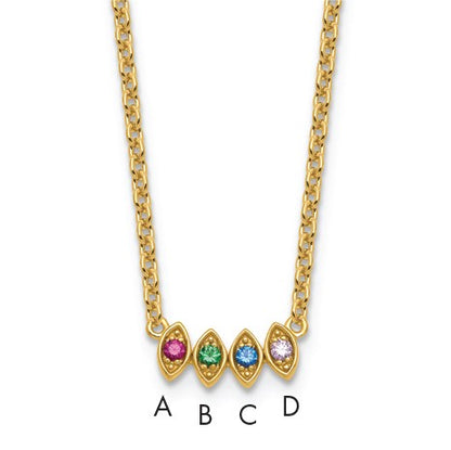 14k 4 Birthstone Mother's Necklace Mounting
