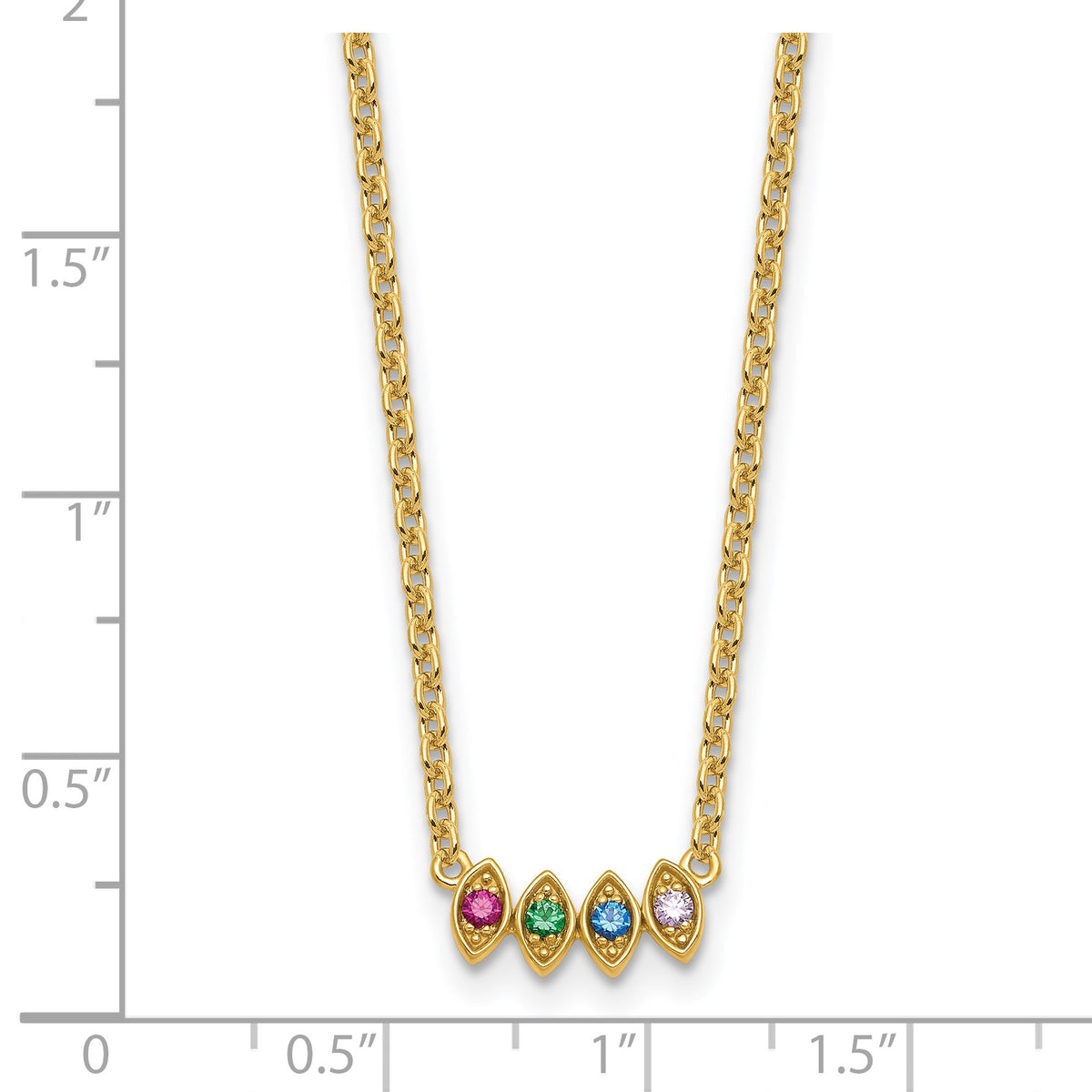 14k 4 Birthstone Mother's Necklace Mounting