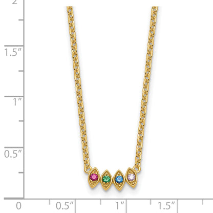 14k 4 Birthstone Mother's Necklace Mounting