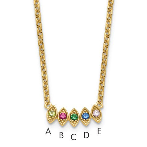 14k 5 Birthstone Mother's Necklace Mounting
