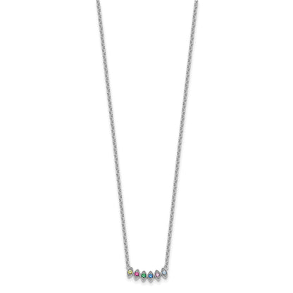 14k White Gold 6 Birthstone Mother's Necklace Mounting