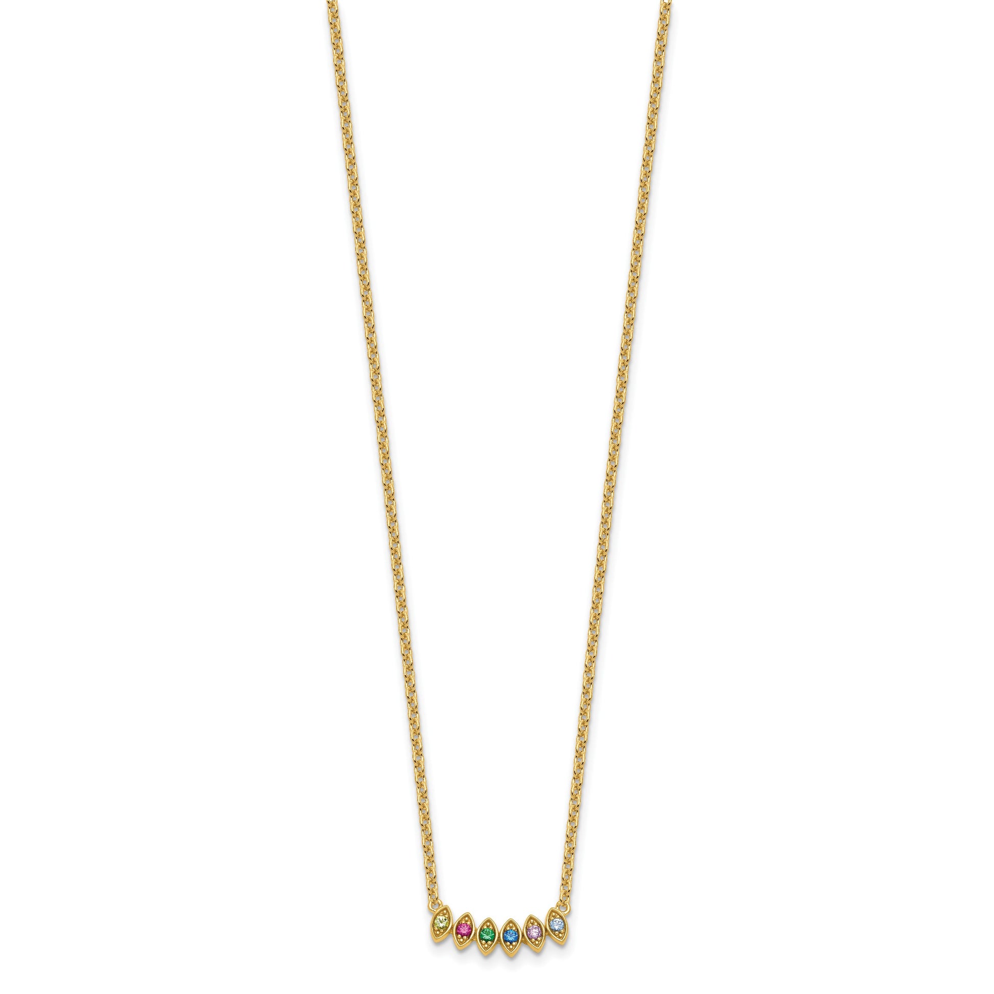 14k 6 Birthstone Mother's Necklace Mounting