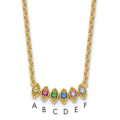 14k 6 Birthstone Mother's Necklace Mounting