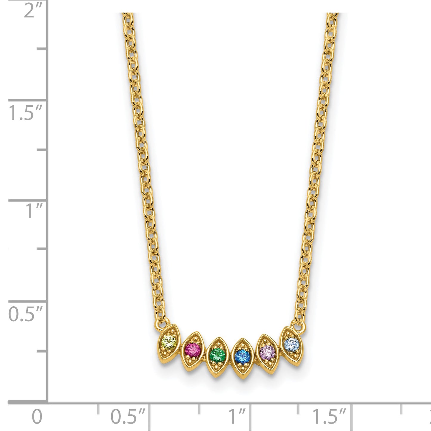 14k 6 Birthstone Mother's Necklace Mounting