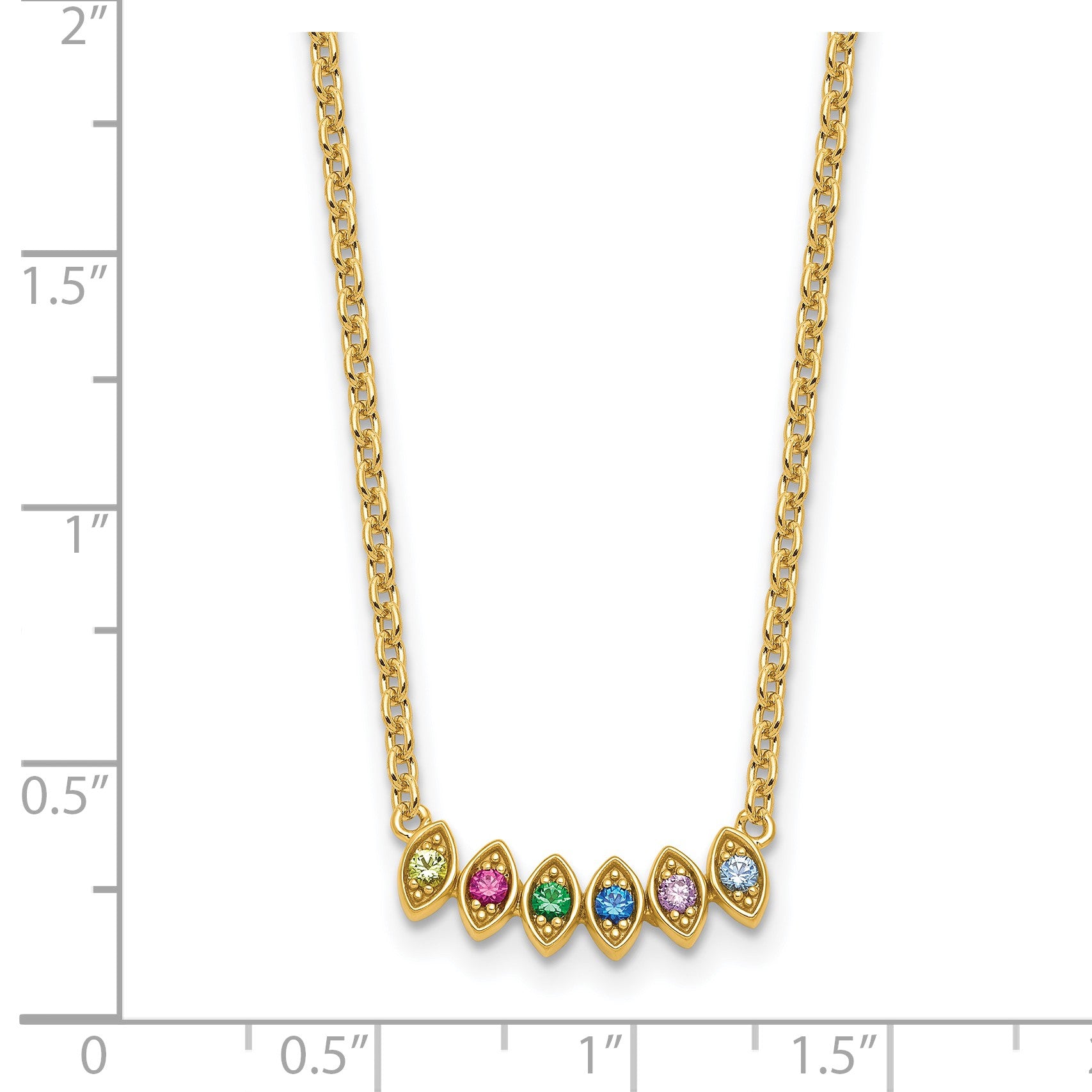 14k 6 Birthstone Mother's Necklace Mounting