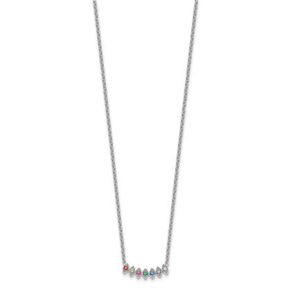 14k White Gold 7 Birthstone Mother's Necklace Mounting