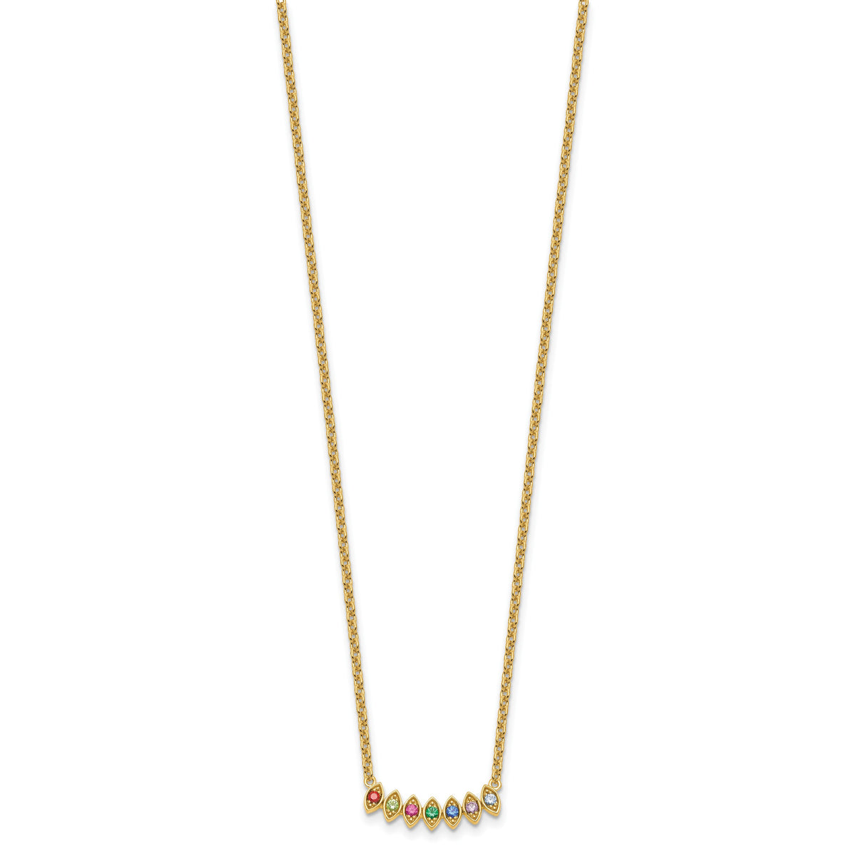 14k 7 Birthstone Mother's Necklace Mounting