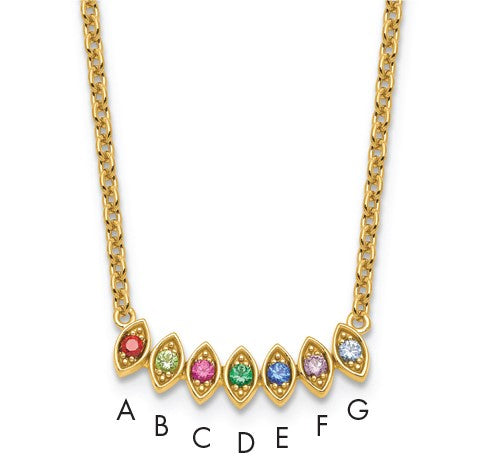 14k 7 Birthstone Mother's Necklace Mounting