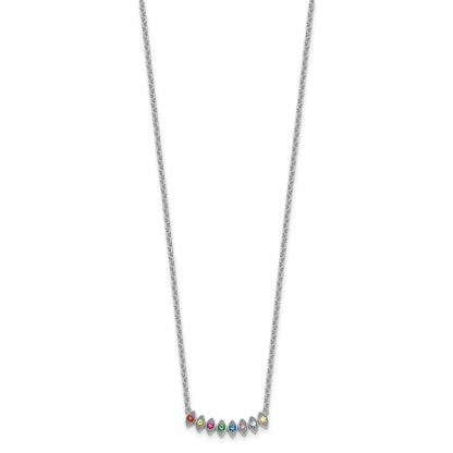 14k White Gold 8 Birthstone Mother's Necklace Mounting