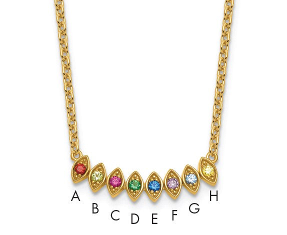 14k 8 Birthstone Mother's Necklace Mounting