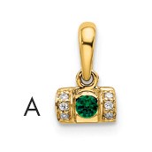 14K Family Jewelry Diamond Semi-Set Pendant