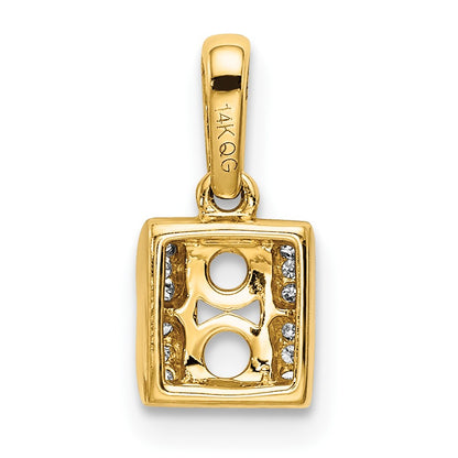 14K Family Jewelry Diamond Semi-Set Pendant