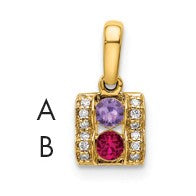 14K Family Jewelry Diamond Semi-Set Pendant