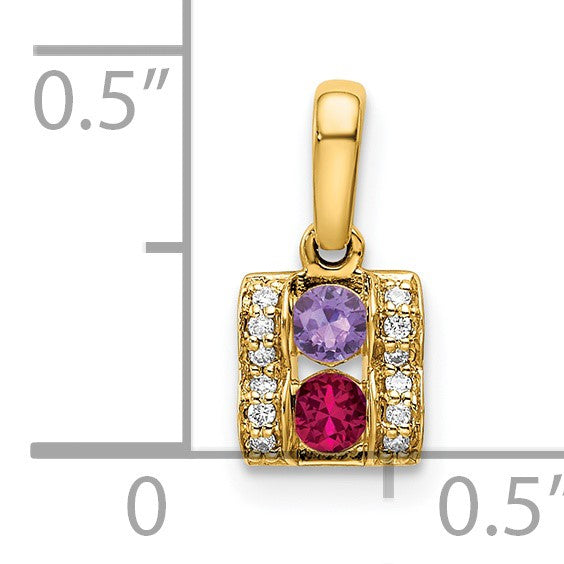 14K Family Jewelry Diamond Semi-Set Pendant