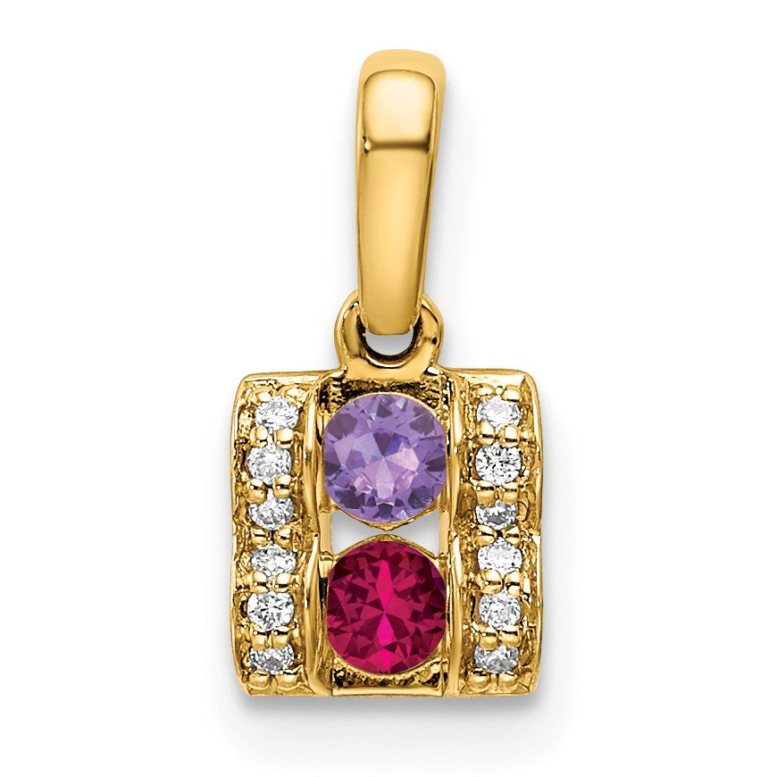14K Family Jewelry Diamond Semi-Set Pendant