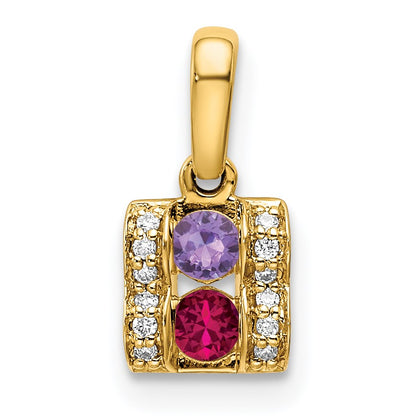 14K Family Jewelry Diamond Semi-Set Pendant