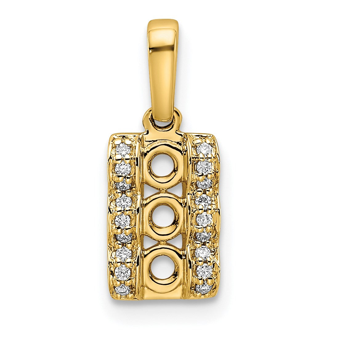 14K Family Jewelry Diamond Semi-Set Pendant