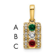 14K Family Jewelry Diamond Semi-Set Pendant