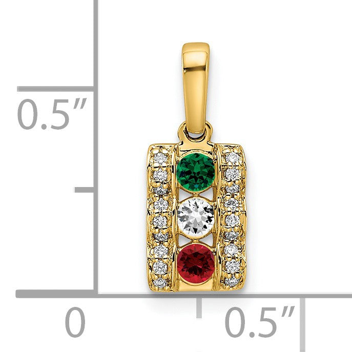 14K Family Jewelry Diamond Semi-Set Pendant