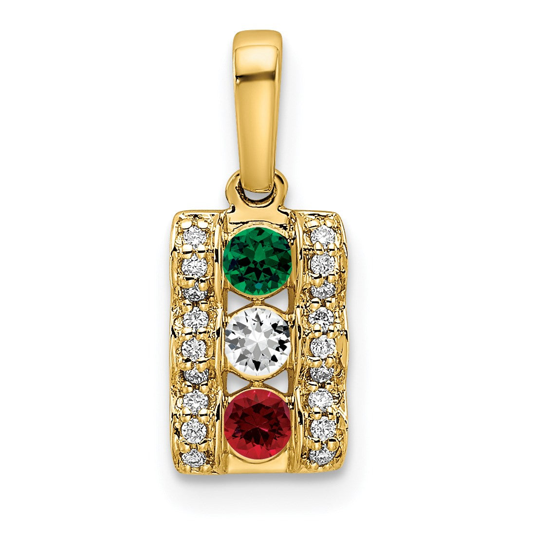 14K Family Jewelry Diamond Semi-Set Pendant