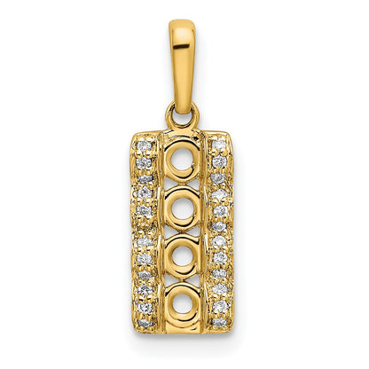 14K Family Jewelry Diamond Semi-Set Pendant