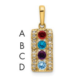 14K Family Jewelry Diamond Semi-Set Pendant