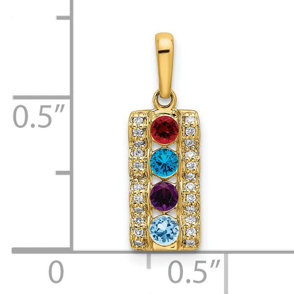 14K Family Jewelry Diamond Semi-Set Pendant