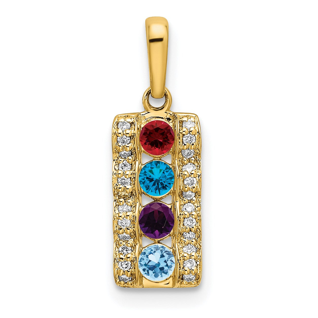 14K Family Jewelry Diamond Semi-Set Pendant