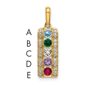 14K Family Jewelry Diamond Semi-Set Pendant