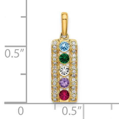 14K Family Jewelry Diamond Semi-Set Pendant