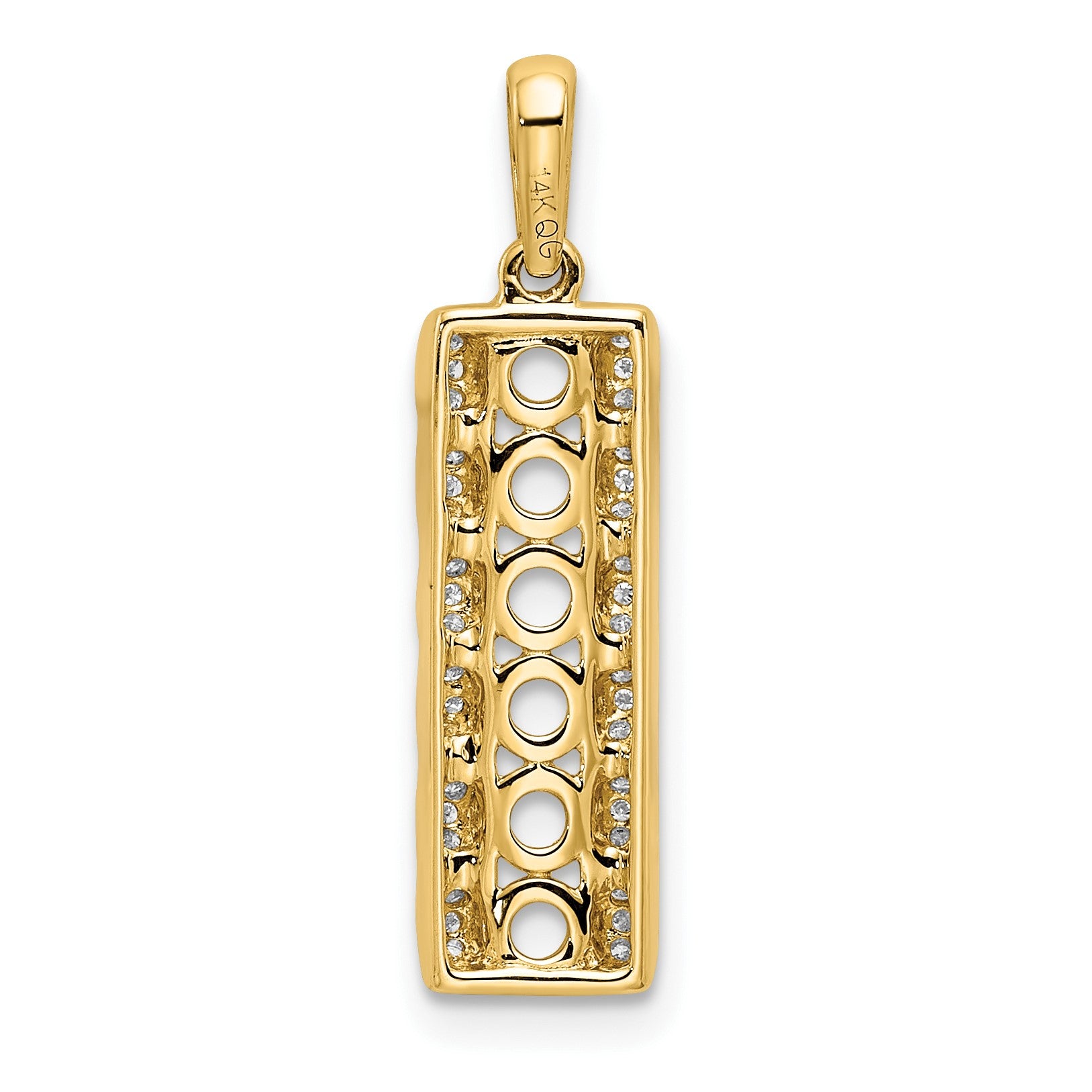 14K Family Jewelry Diamond Semi-Set Pendant