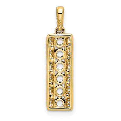 14K Family Jewelry Diamond Semi-Set Pendant
