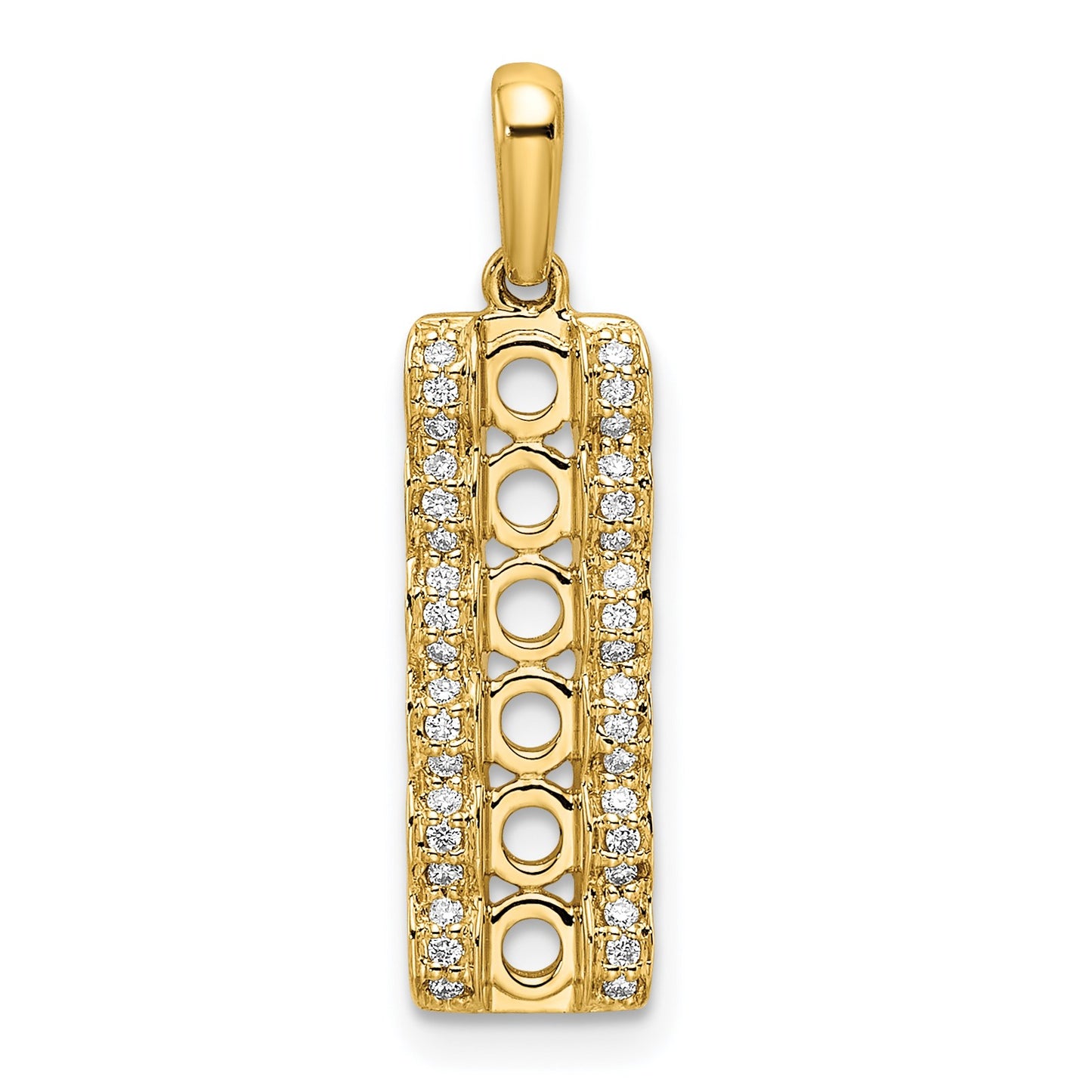 14K Family Jewelry Diamond Semi-Set Pendant