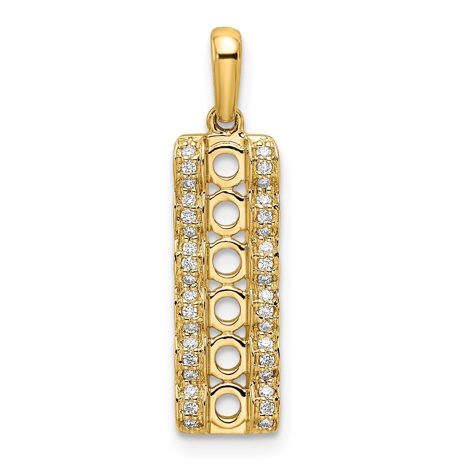 14K Family Jewelry Diamond Semi-Set Pendant
