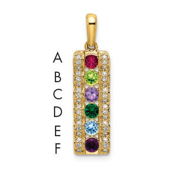 14K Family Jewelry Diamond Semi-Set Pendant