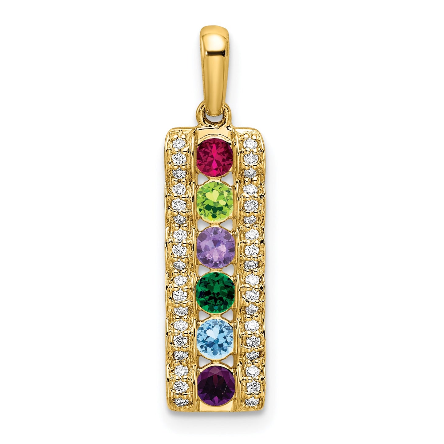 14K Family Jewelry Diamond Semi-Set Pendant