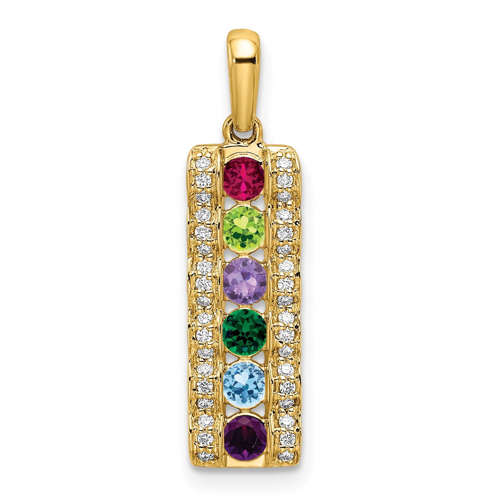 14K Family Jewelry Diamond Semi-Set Pendant