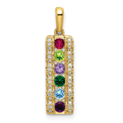 14K Family Jewelry Diamond Semi-Set Pendant