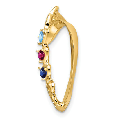 14k Polished 3-Stone Mothers Heart Slide Mounting