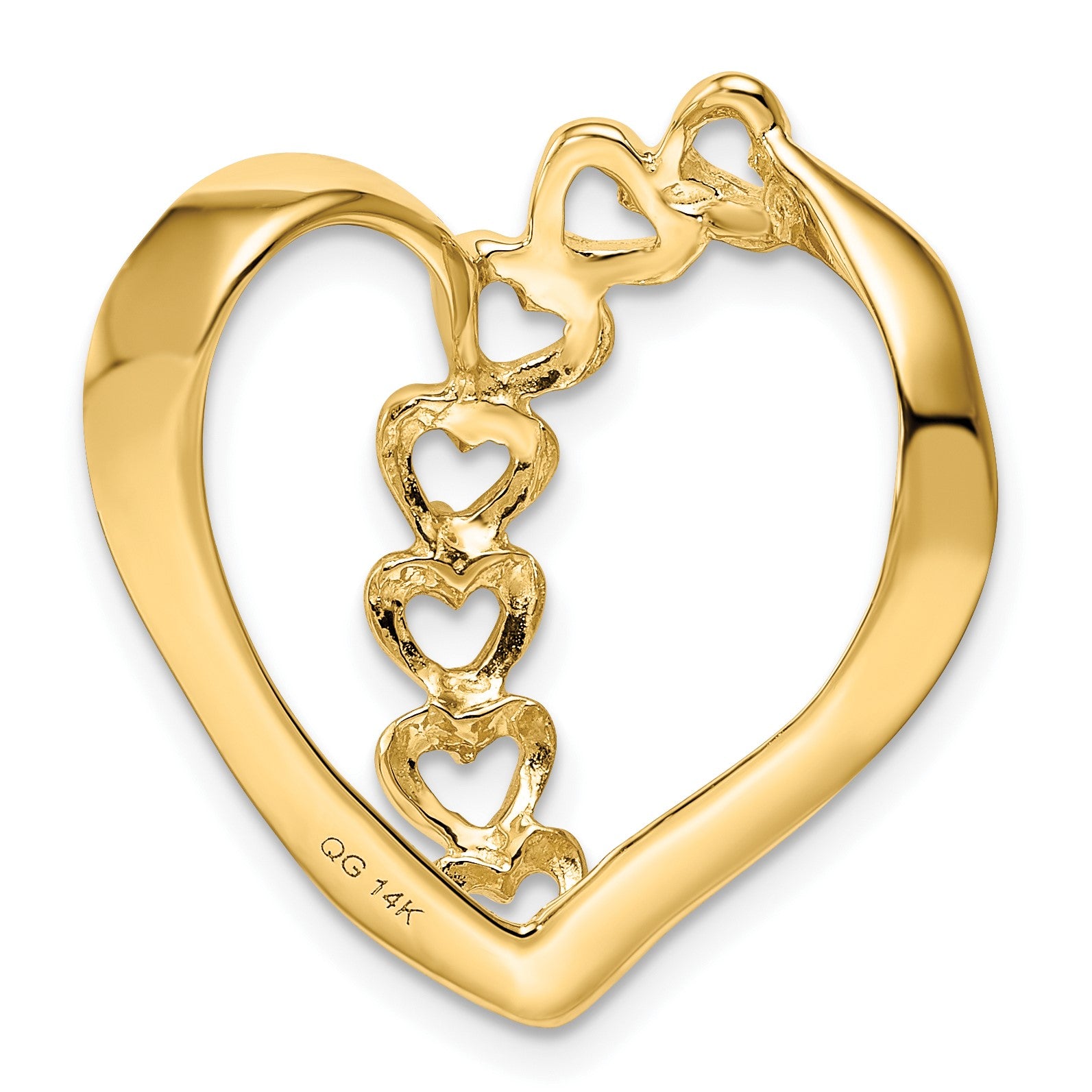 14k Polished 3-Stone Mothers Heart Slide Mounting