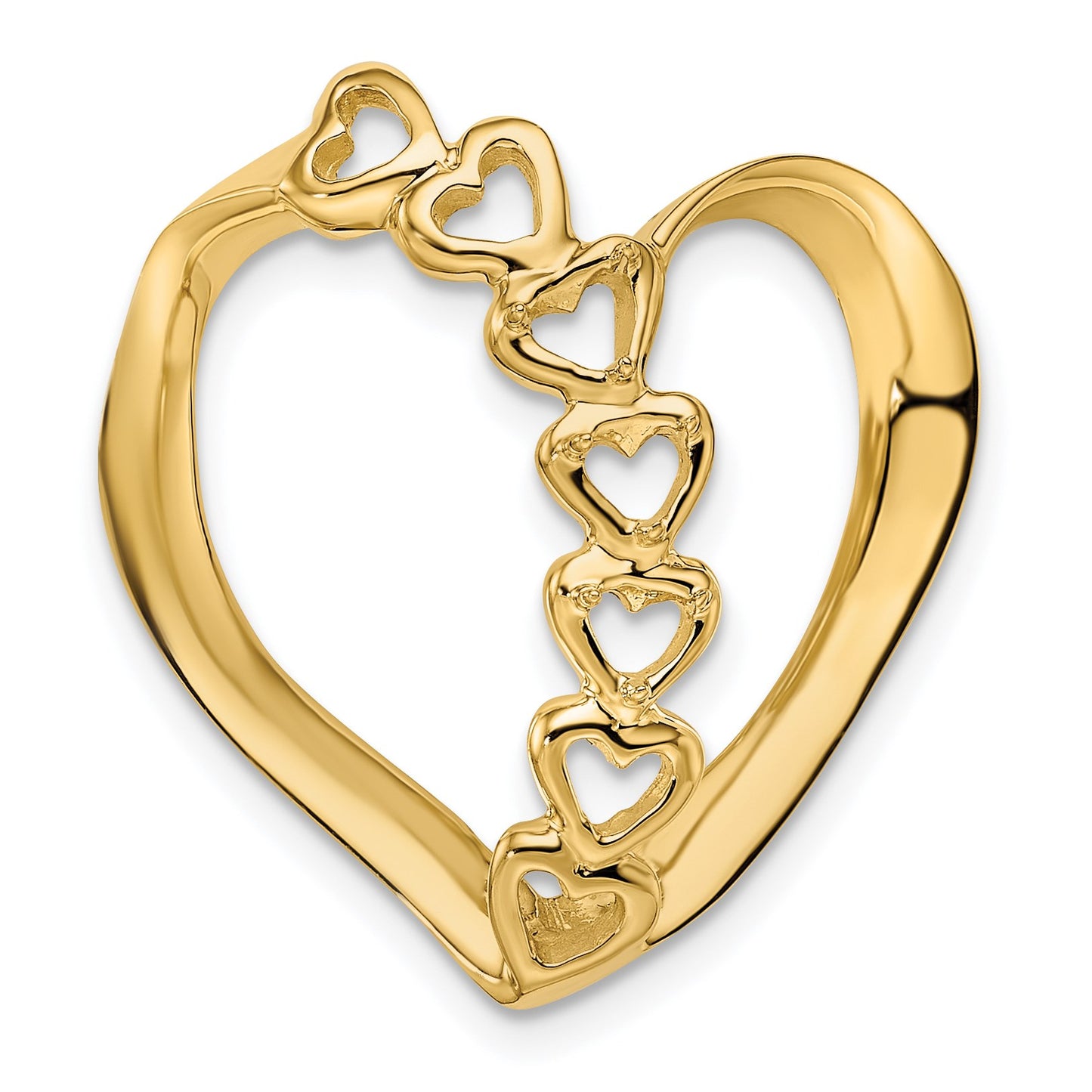 14k Polished 3-Stone Mothers Heart Slide Mounting