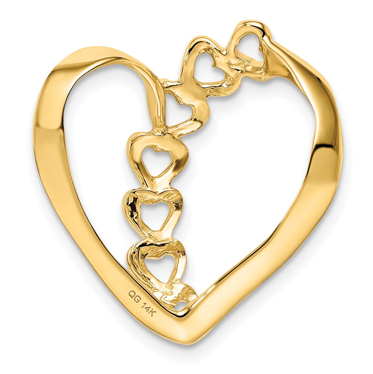 14k Polished 4-Stone Mothers Heart Slide Mounting