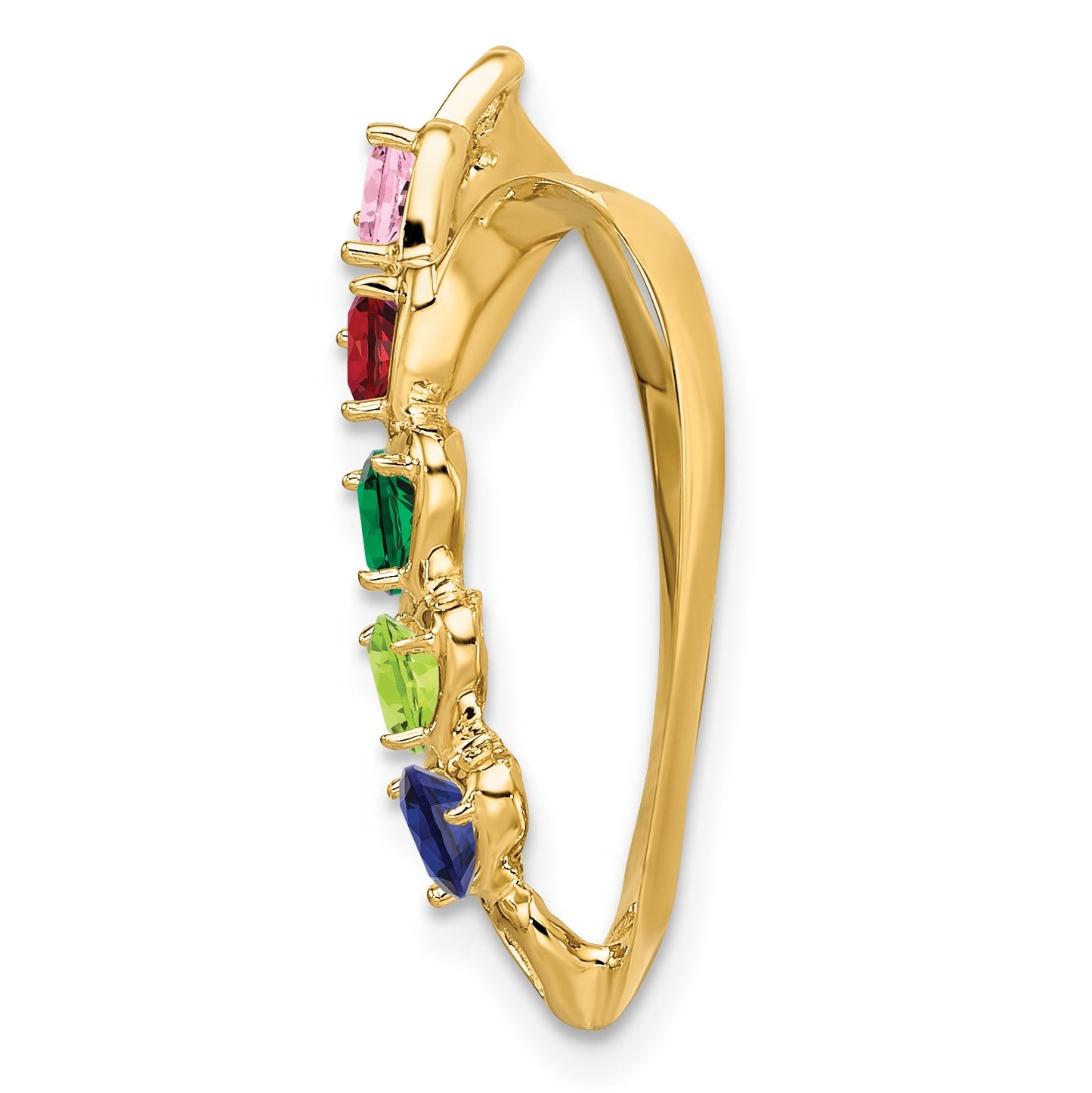 14k Polished 5-Stone Mothers Heart Slide Mounting