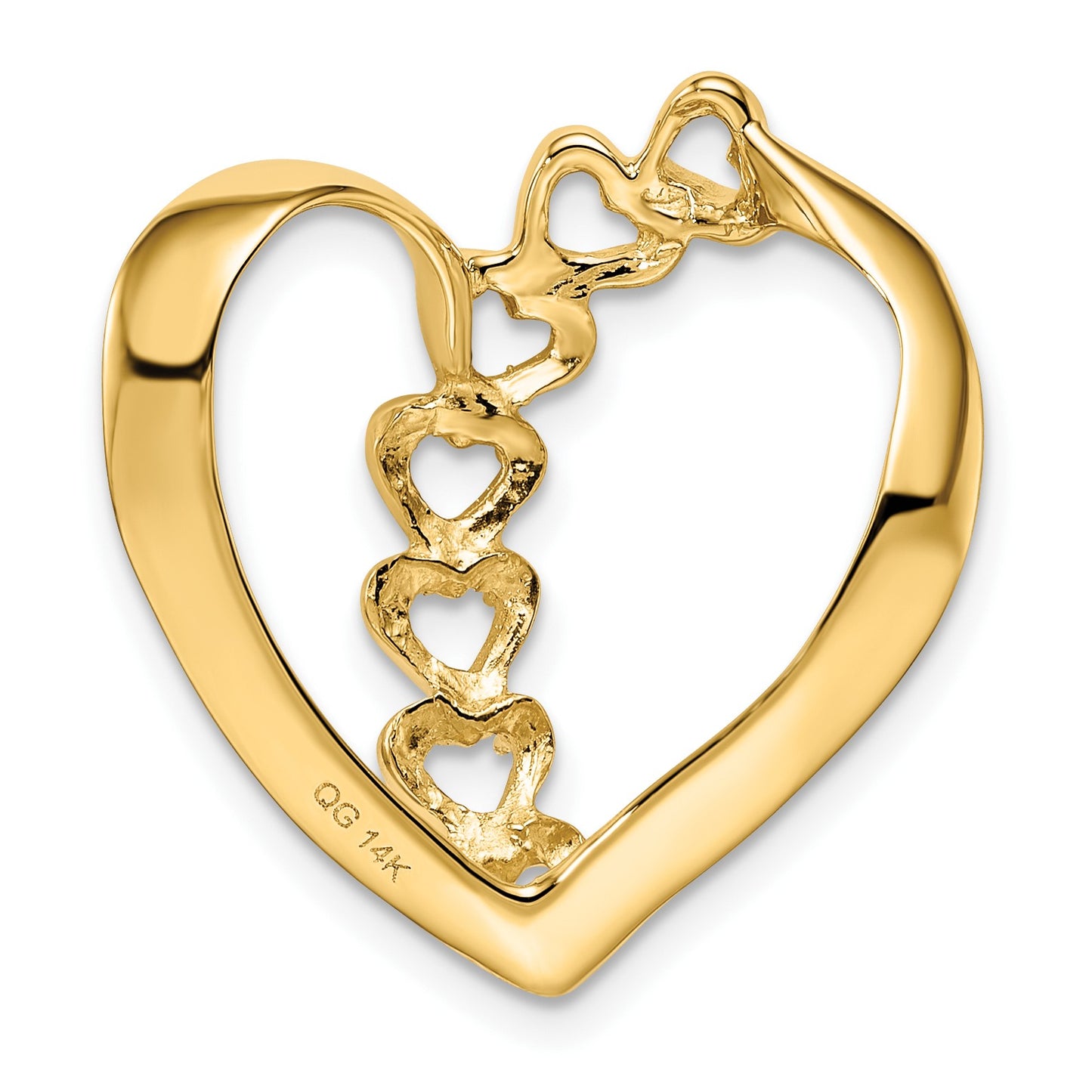 14k Polished 5-Stone Mothers Heart Slide Mounting