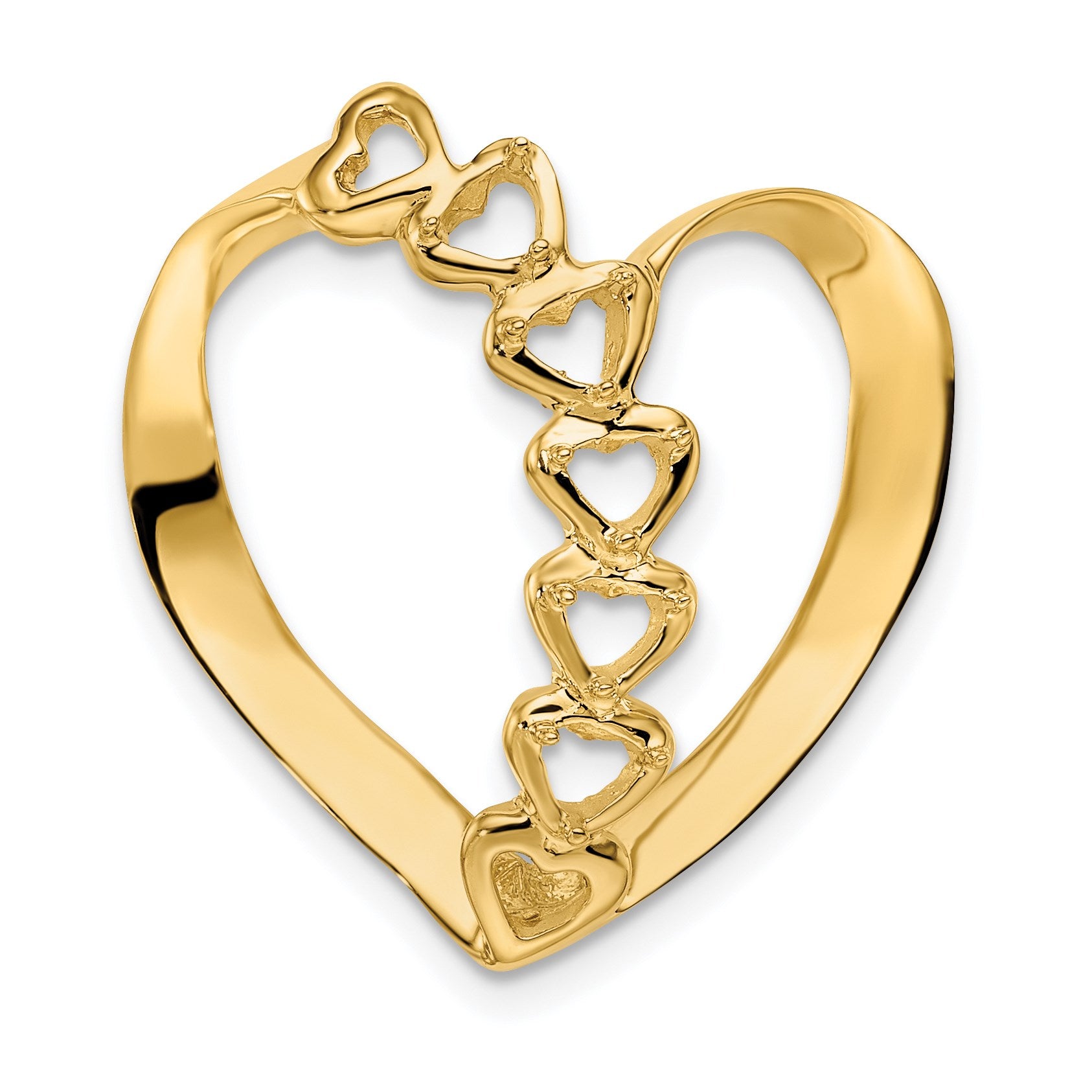 14k Polished 5-Stone Mothers Heart Slide Mounting